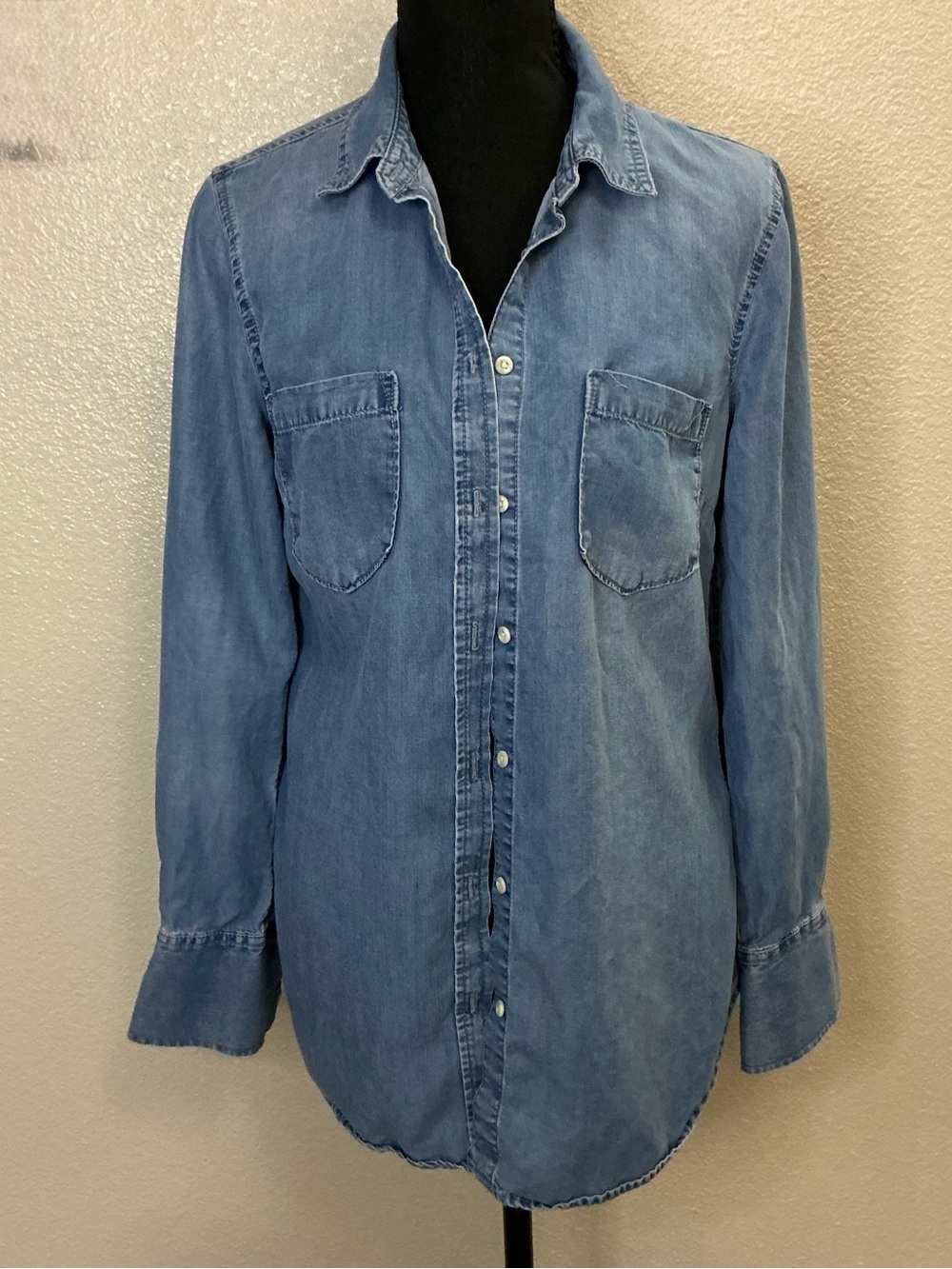 Merona Light Blue Denim Button-Down Shirt